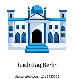 Echa un vistazo a este icono plano de reichstag berlin