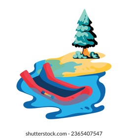 Check out this flat icon of a rescue boat