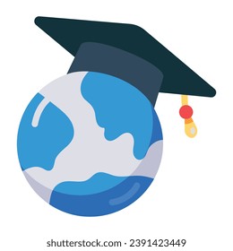 Check out this flat icon of global education 