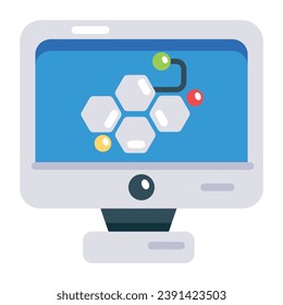 Check out this flat icon of online lab 