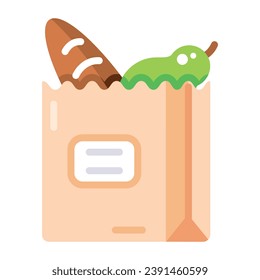 Check out this flat icon of grocery bag 