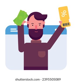 Check out this flat icon of online voucher 