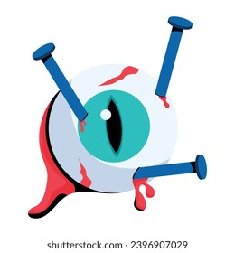 Check out this flat icon of pierced zombie eyeball 