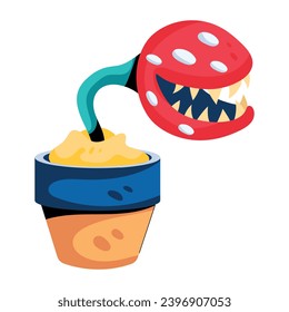 Check out this flat icon of carnivorous plant 