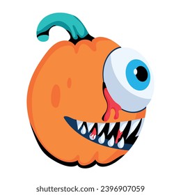 Check out this flat icon of pumpkin eye 
