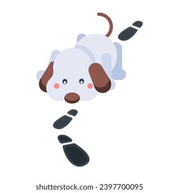 Echa un vistazo a este icono plano de perro detective 