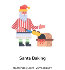 Echa un vistazo a este ícono plano de horneado santa 