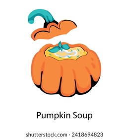 Check out this flat icon of pumpkin soup 