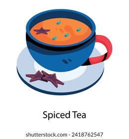 Check out this flat icon of spiced tea 