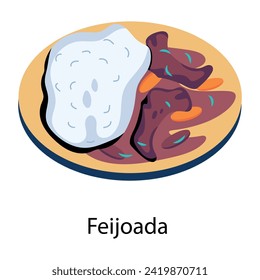 Check out this flat icon of feijoada