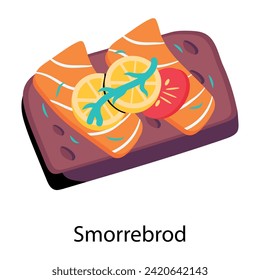 Check out this flat icon of smorrebrod