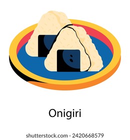 Check out this flat icon of onigiri 