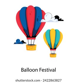 Check out this flat icon of balloon festival 