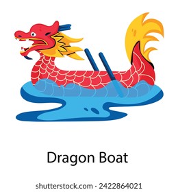 Check out this flat icon dragon boat 