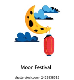 Schaut euch dieses flache Icon des Mondfestivals an 
