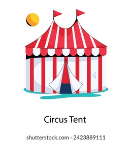 Check out this flat icon of circus tent 