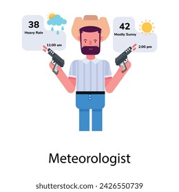 Check out this flat icon of a meteorologist 