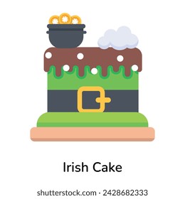 Check out this flat icon of irish cake 