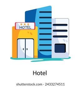Check out this flat icon of a hotel 