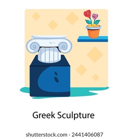 Check out this flat icon of greek sculpture 
