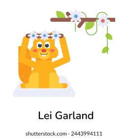 Check out this flat icon of lei garland 