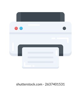 Check out this flat icon of printer in action