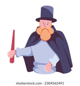 Check out this flat illustration of a puritan man 