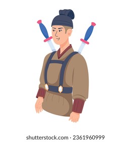 Check out this flat illustration of a samurai warrior 