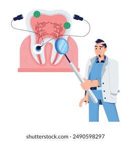 Check out this flat illustration of endodontic treatment