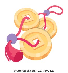 Check out this flat premium icon of prosperity coins 