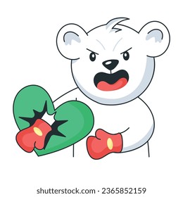 Check out this flat sticker of boxing bear 