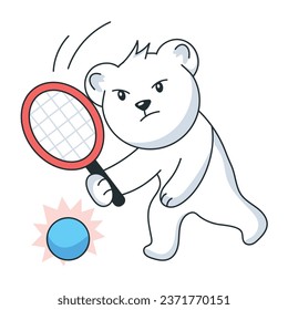 Sehen Sie sich diesen flachen Aufkleber für Tennissport an 