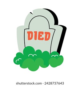 Check out this flat sticker of a gravestone 