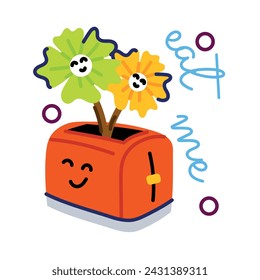 Check out this flat sticker of a toaster 