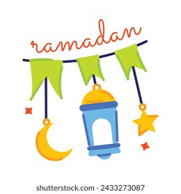 Check out this flat sticker of ramadan garland 