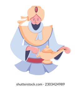 Check out this flat style icon of an arab prince 