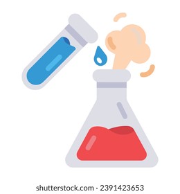 Check out this flat style icon of chemical reaction 