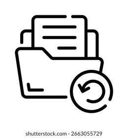 Check out this folder backup outline style icon