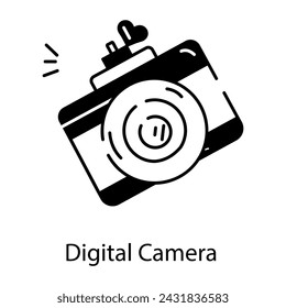 Echa un vistazo a este icono de glifo de cámara digital