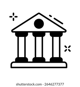 Check out this glyph icon showing bank building with pillars