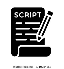 Echa un vistazo a este icono de glifo de escritura de script de eventos