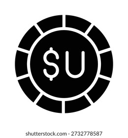 Check out this glyph icon showing uruguayan peso design
