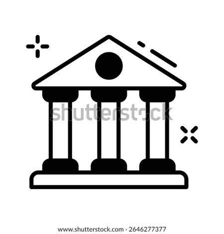 Check out this glyph icon showing bank building with pillars