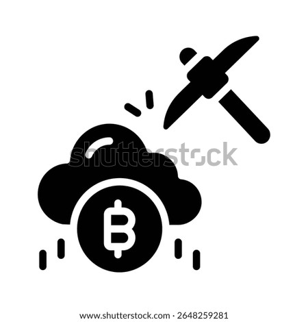 Check out this glyph icon of bitcoin cloud vault