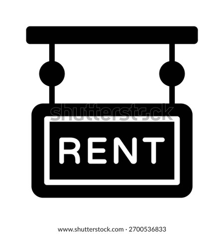 Check out this glyph icon of rent board outside house