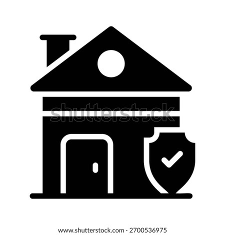 Check out this glyph icon of home insurance policy