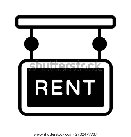 Check out this glyph icon of rent board outside house