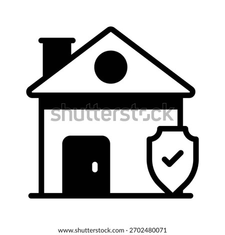 Check out this glyph icon of home insurance policy