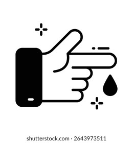 Echa un vistazo a este icono de estilo de glifo de lesión de la mano