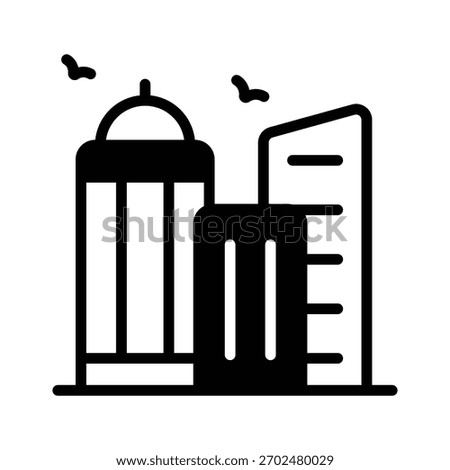 Check out this glyph style icon of shopping complex entrance